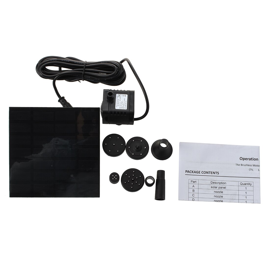 Solar Water Pump Power Panel Kit Fountain Pool Garden Watering