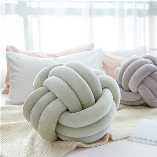 Coussin de décoration de la maison style nordique | Coussin pour canapé, siège d'enfant, oreiller de lit gris, 25cm rond, velours, rose pour décor de maison: Green three lines / 40cm