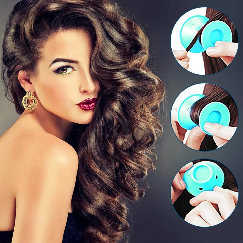 Silicone Magic Hair Curlers Hair Care Rollers Soft Rubber Twist Hair No Heat Clip Sleeping Curling Styling Natural Curls DIY