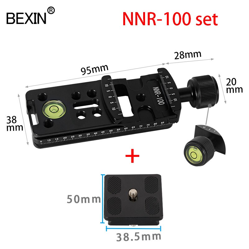 Camera Slide Track Clamp Dslr Quick Release Klem Dual Gebruik Camera Klem Voor Camera Statief Gebied Met Quick Shot Plaat 50Mm: NNR100 with plate