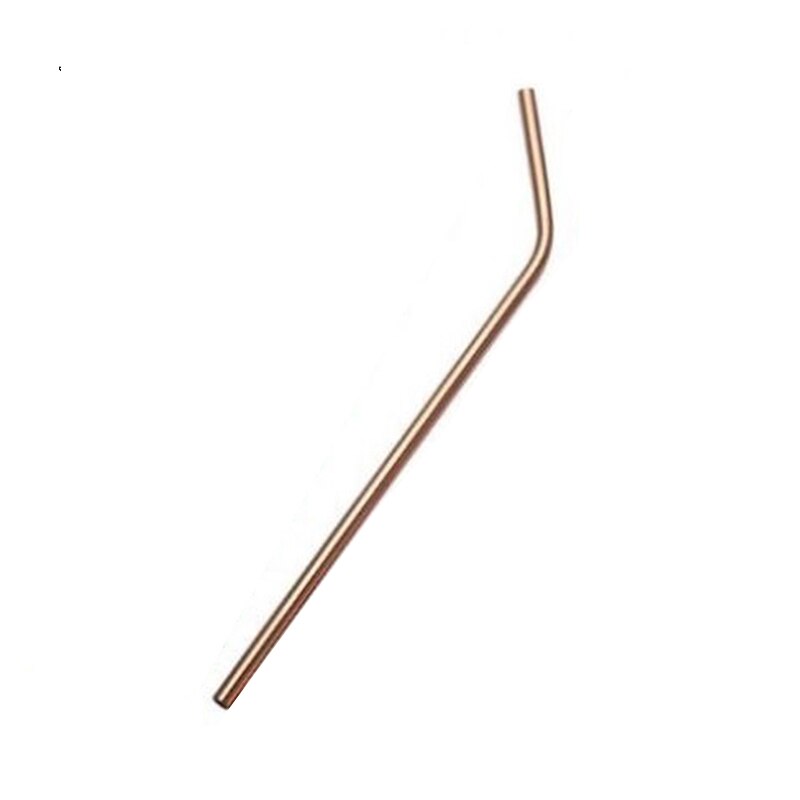 Reusable Metal Drinking Straws 304 Stainless Steel Sturdy Bent Straight Drinks Straw Bar Party Supply: Curved rosy gold