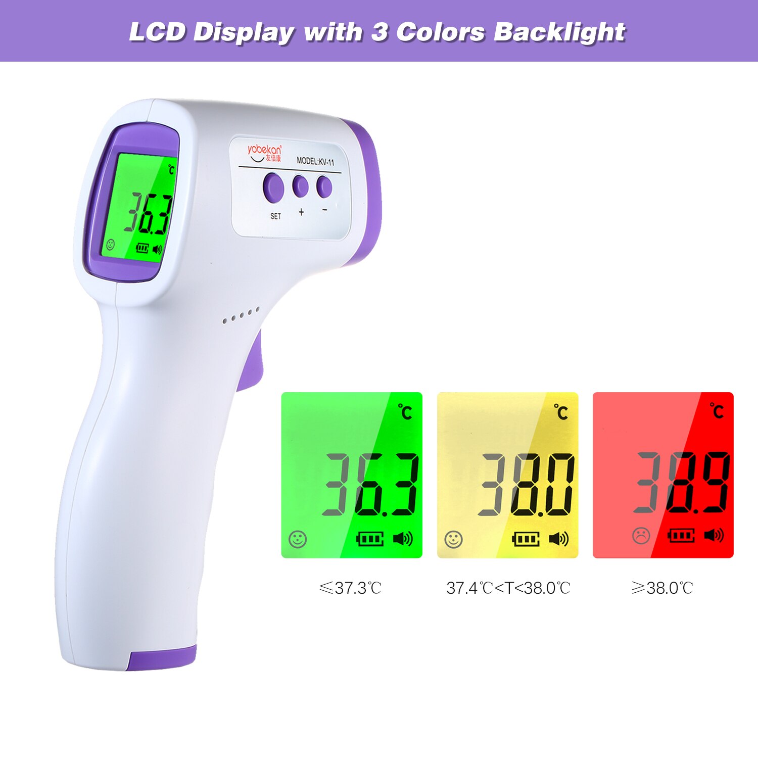 Digitale Infrarood Voorhoofd Thermometer Lcd Ir Thermometer Handheld Non-Contact Ir Infrarood Thermometer Temperatuur Meter
