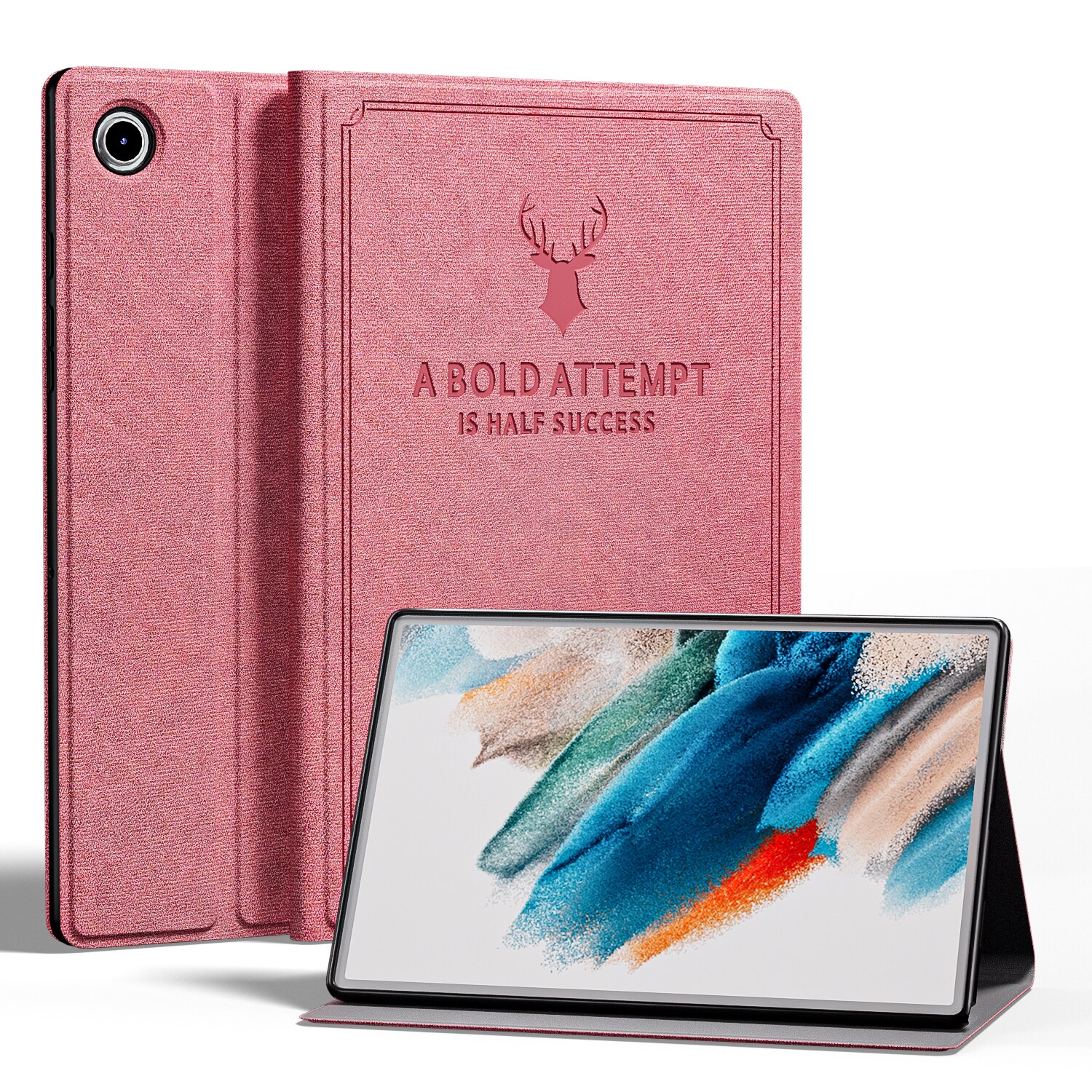 Case For Samsung Galaxy Tab A8 Tablet Cover for Samsung Tab A8 10.5 SM-X200/SM-X205 Flip Folio Stand Protection Case: Pink