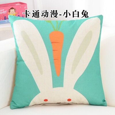 Cute Cartoon Printing Linen Square Sofa Children Cushion Cover Nap Throw Pillow Case Decorbox Home Decor Household Supplies: 9