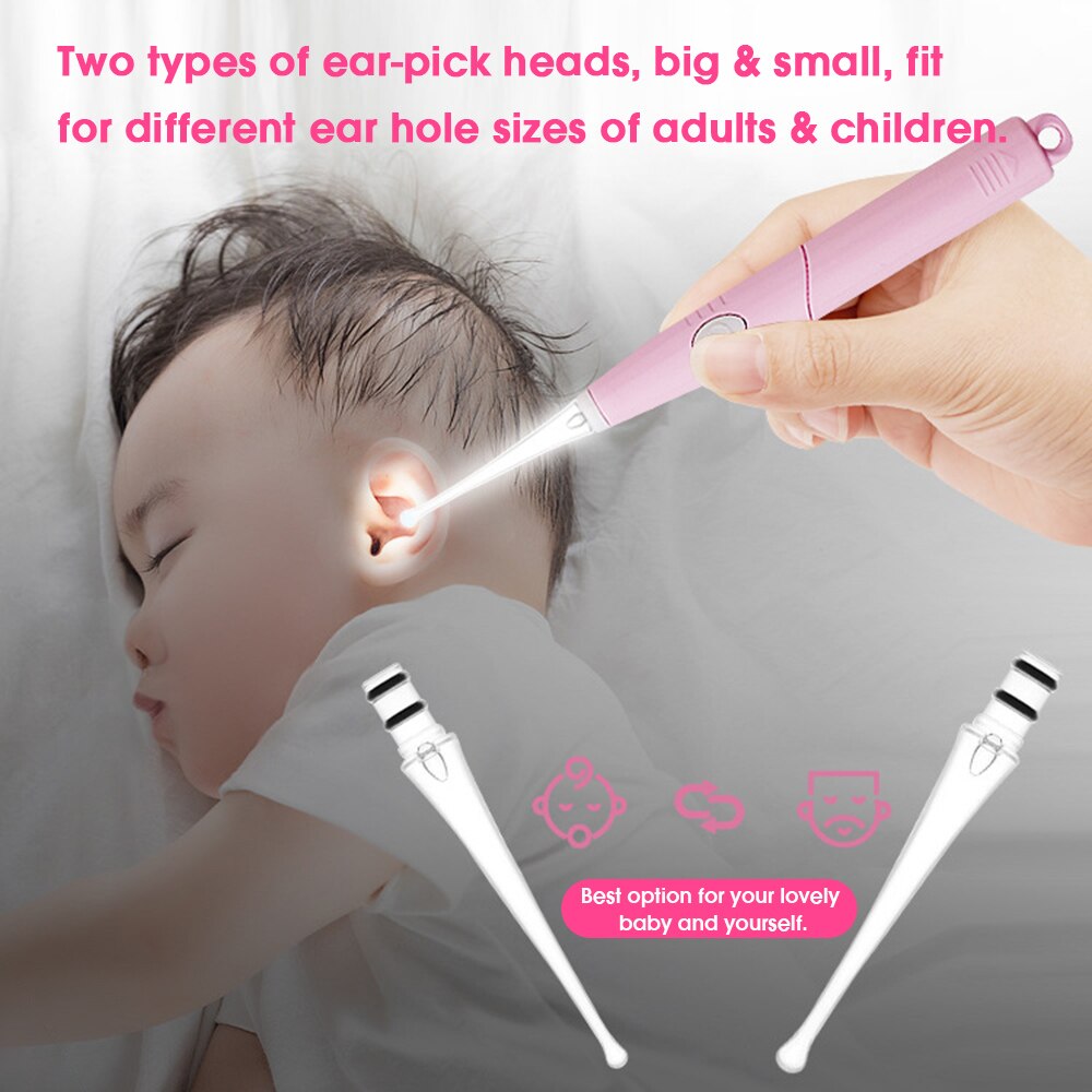 Baby Ohr Wachs Reiniger LED Licht Ohr Reinigung Earpick Ohrenschmalz Entferner leuchtend Ohr Kürette Licht Löffel Gesundheit Pflege Werkzeug Für freundlicher