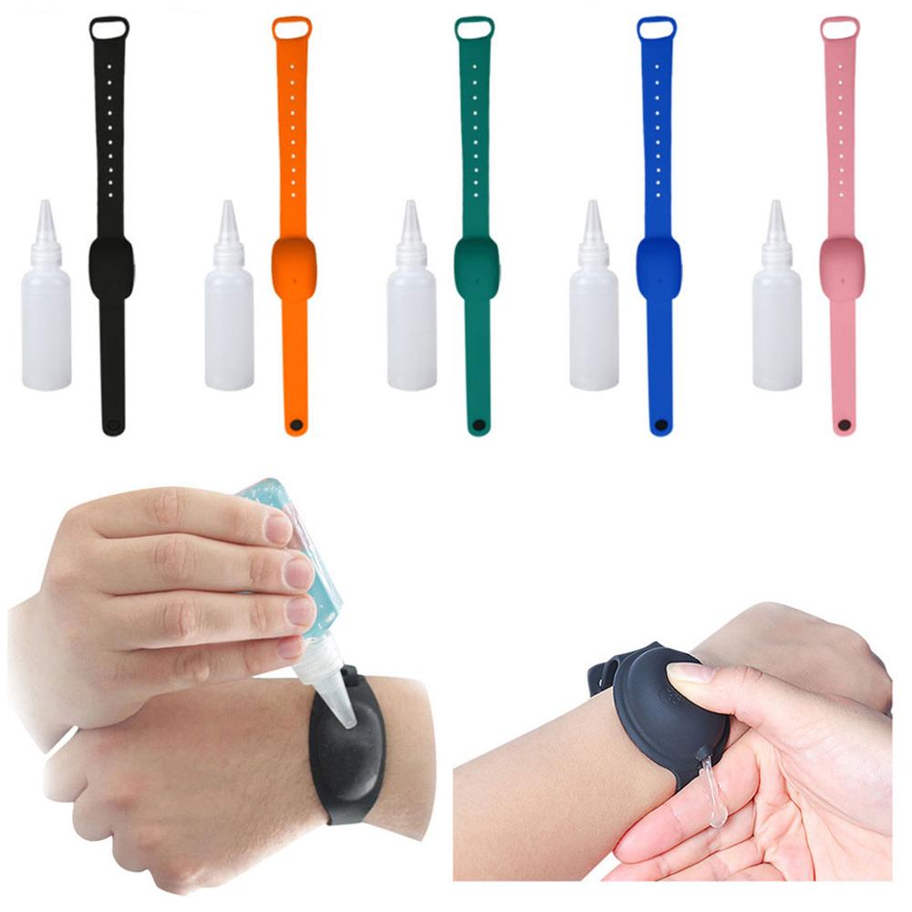 10ML Wearable Portable Refillable Bottles Wristband Hand Dispenser Soap Bracelet Refillable Bottles Hand Sanitizer Dispenser