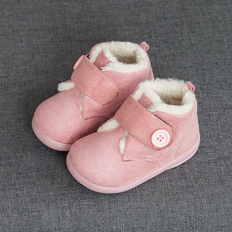 hiver bébé filles garçons bottes de neige en peluche coupe-vent infantile enfant en bas âge bottes fond souple antidérapant enfants chaussures enfants bottes: Rose / 14(Insole 13.8cm)