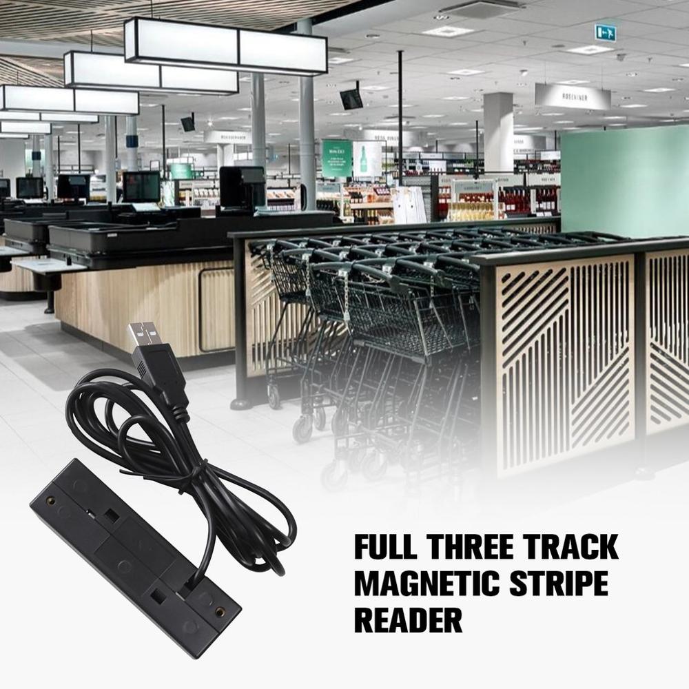 Universal Magnetic Card Reader MSR100 Stripe USB 3 Tracks Strip For Swipe Bar Code Reader