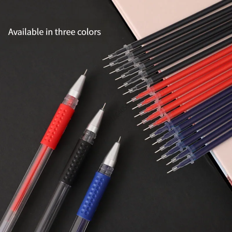6-25Pc 0.5mm Gel Pen Set Neutral Pen Black/Blue/Red Color Replacable Refill Smooth Writing School Stationery Supplies