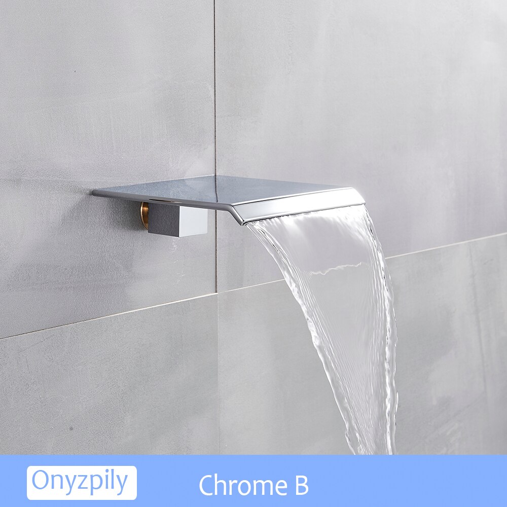 Onyzpily preto fosco torneira do chuveiro bico girar banho bico acessório cachoeira banheira bico bacia de saída água: Chrome B