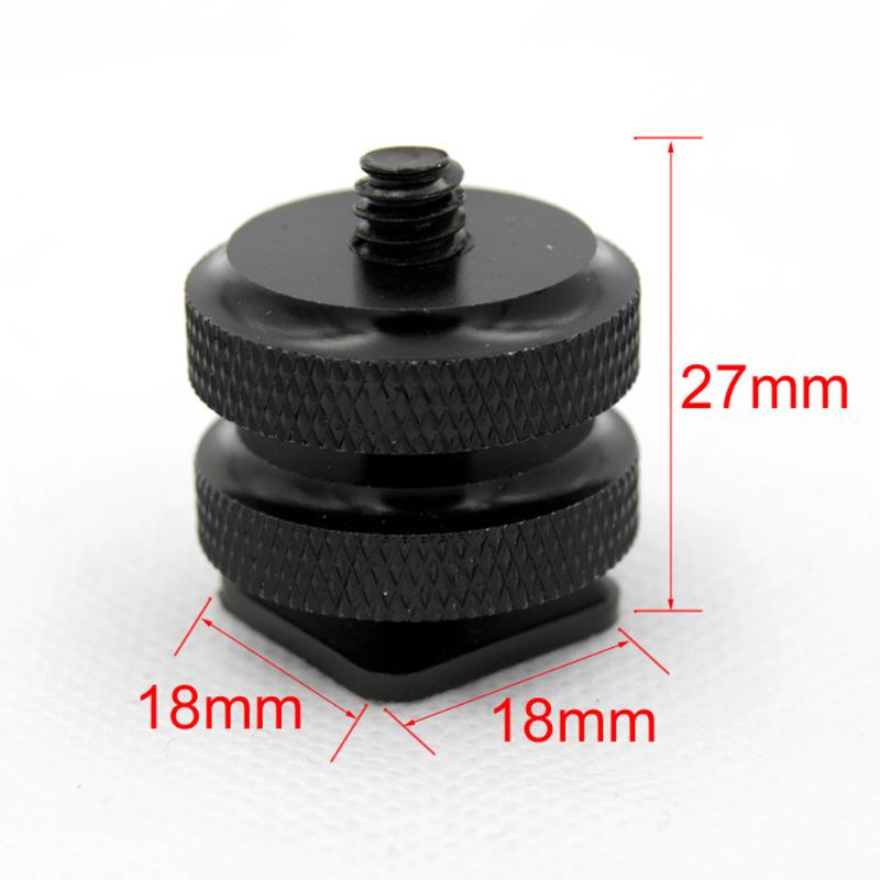 Adaptador de zapata fría para cámara Flash, adaptador de zapato de aluminio MetalFlash para tornillo de montaje para trípode de 1/4 "-20