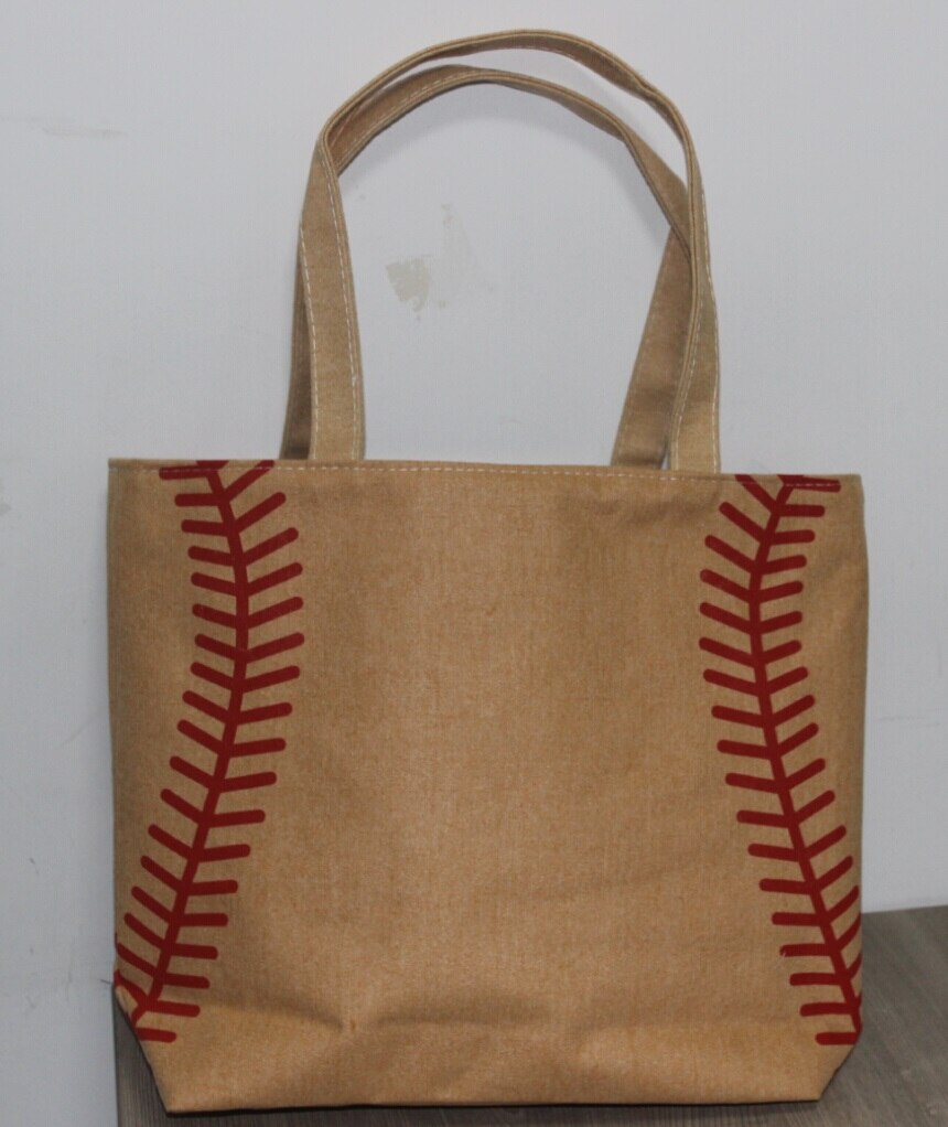 bolso de terciopelo de mujer pequeño de béisbol en stock en 4 colores, bolso de hombro, bolso de mano para mujer, bonito bolso de mano Canva para baloncesto: Tan