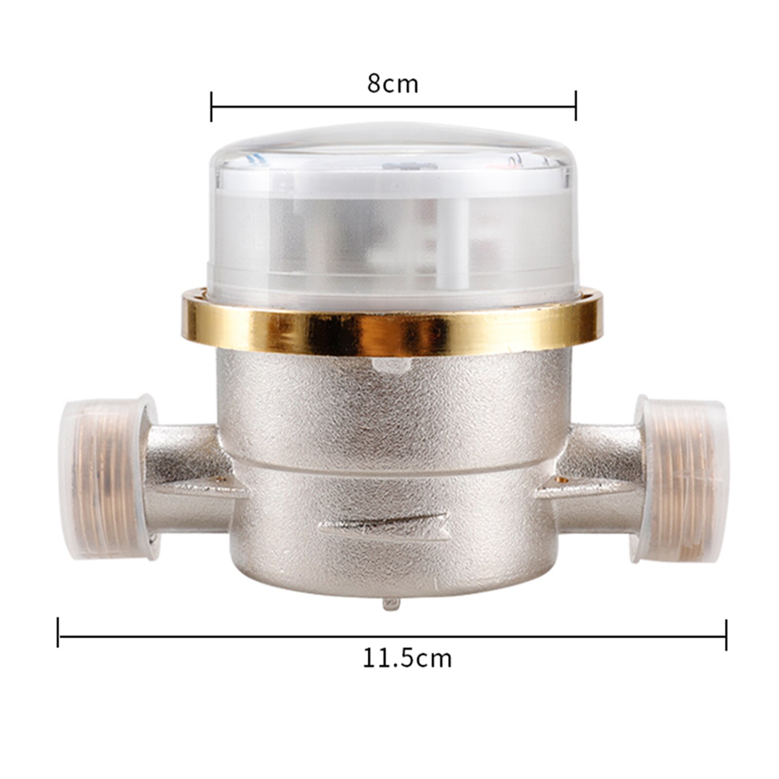 15mm 1/2 inch Cold Water Meter Read of Cubic Flow Meter 360 Adjustable Rotary Counter Water Measuring Meter 0.0001 for Garden