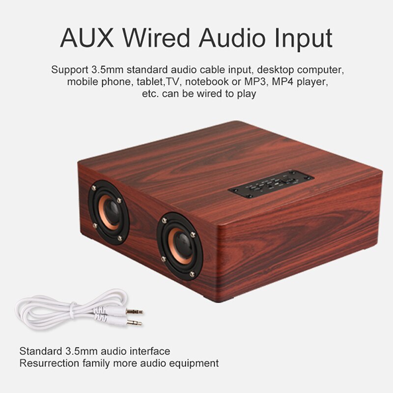 Trä trådlös bluetooth högtalare hifi stereo subwoofer bokhylla högtalare trä 4 högtalare subwoofer stöd aux tf kort aux