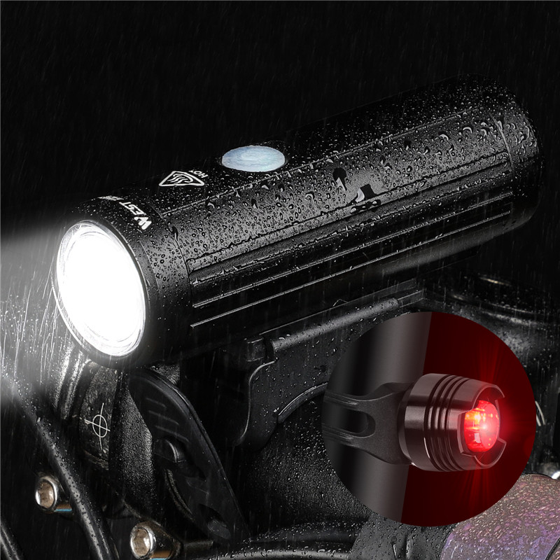 West Fietsen 2000Mah 350LM Fiets Licht Waterdicht Anti-Glare Mtb Fiets Lamp Usb Oplaadbare Led Fietsen Koplamp Achterlicht: Front Rear Set