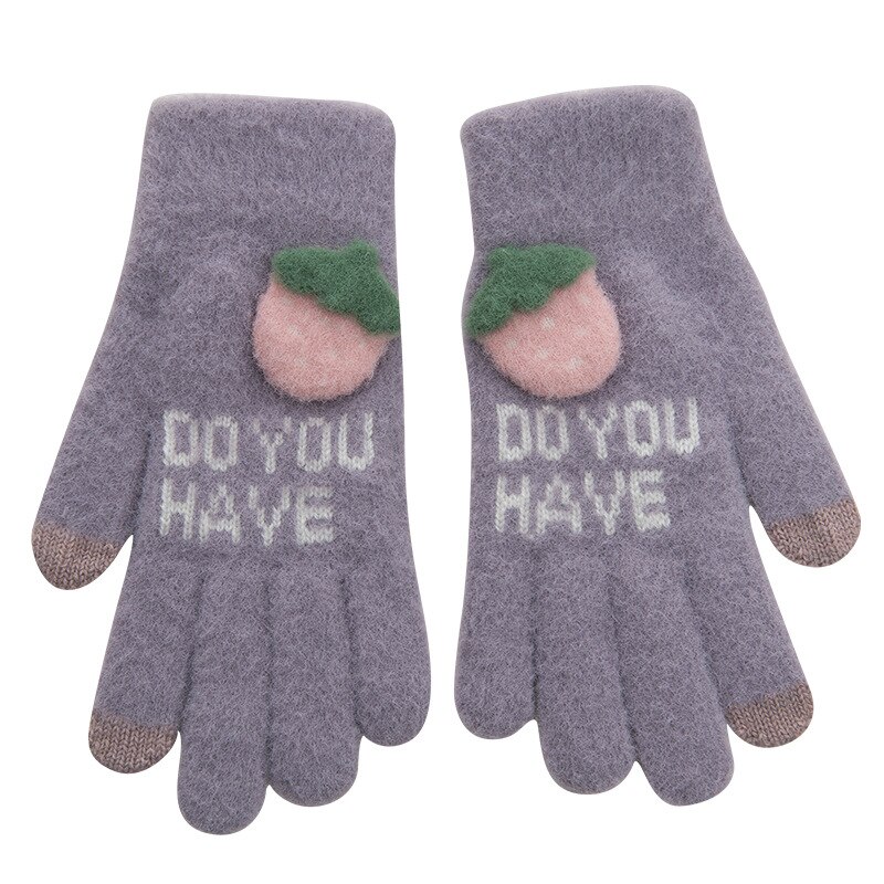 Winter kasjmier laine tricoter wanten roze handschoenen kinderen warm verwarmde zonder vingers fluwelen handschoen zwart grijs kids handschoen