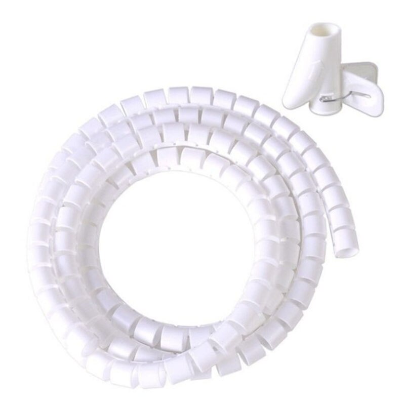 8/10 M Draad Opslag Flexibele Buis Computer Automotive Wire Power Cable Desktop Opslag Bescherming Kabel Case Orginzer Gereedschap: WHITE / length 10mm