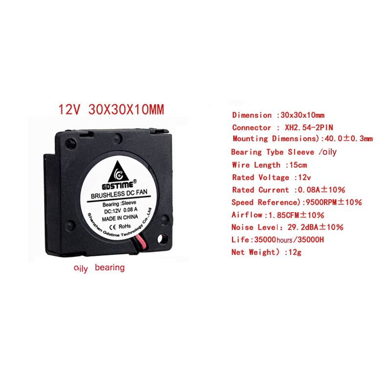 1 Pc 30 Mm 3D Printer Fan 5V12V 24V 3010 Blower Printer Cooling Accessoires Dc Turbo Ventilator Radial fans 30*30*10 Mm