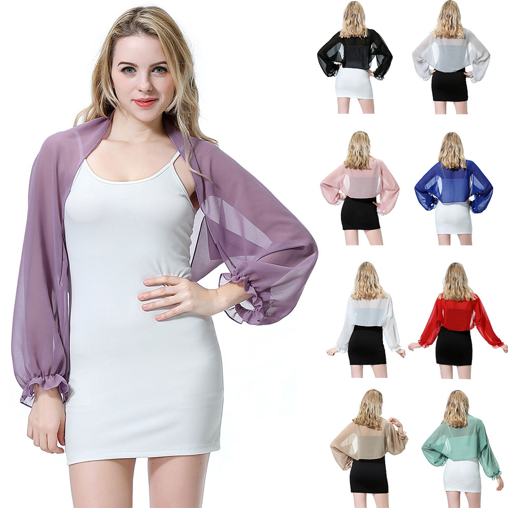 Kvinnor chiffong körning uv skydd arm ärm ryggdrag täcka sjal wrap topp halsduk cape sommar strand sport manschett axel