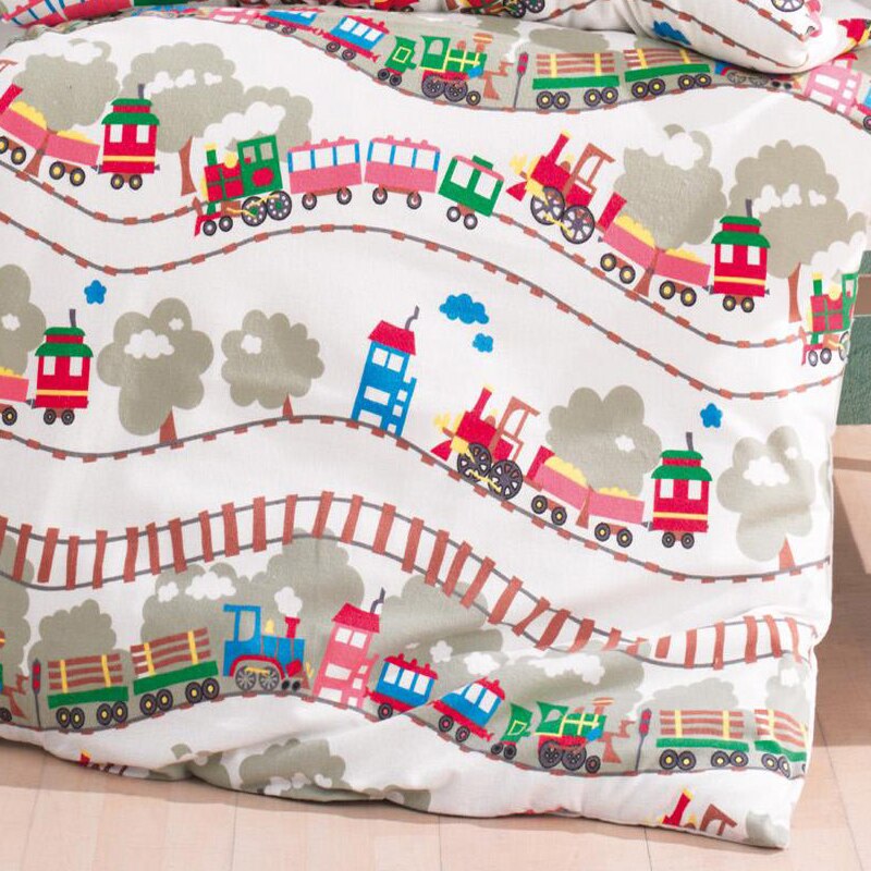 Lady Moda Trein 4 stuks Flanel Baby Beddengoed Set voor winter | 100x150 cm 100% katoen cartoon baby beddengoed set uit Turkije