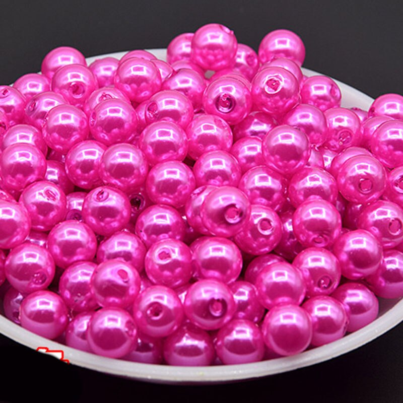 10 farver runde perler legetøj til børn pige viftende halskæde snøring legetøj diy armbånd håndlavet pink blå rød perle til børn: 06