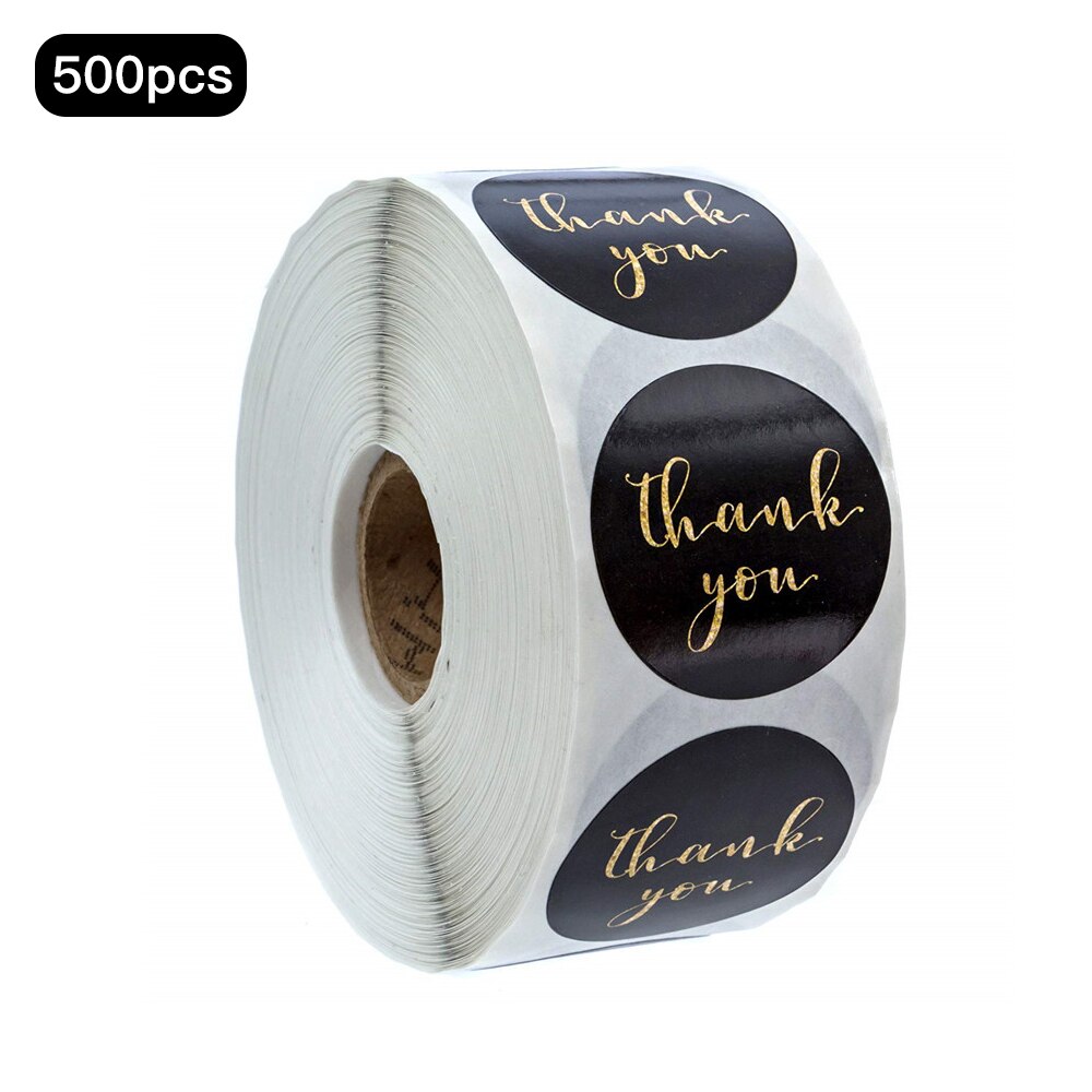500 stk / rulle håndlavet klistermærke tak klistermærker kraftpapir etiket kaffe rund papirvarer mad klistermærker indretning til konvolut: 03