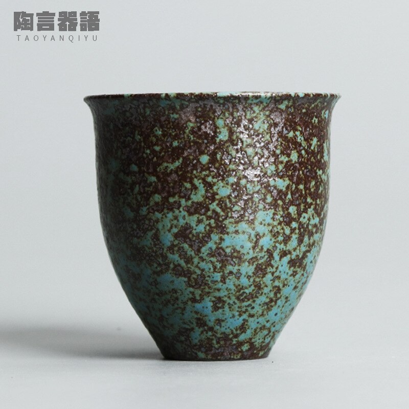 100ml Japanese-style kiln becomes coarse pottery tea cup handmade pottery large tall master cup tea cup: B