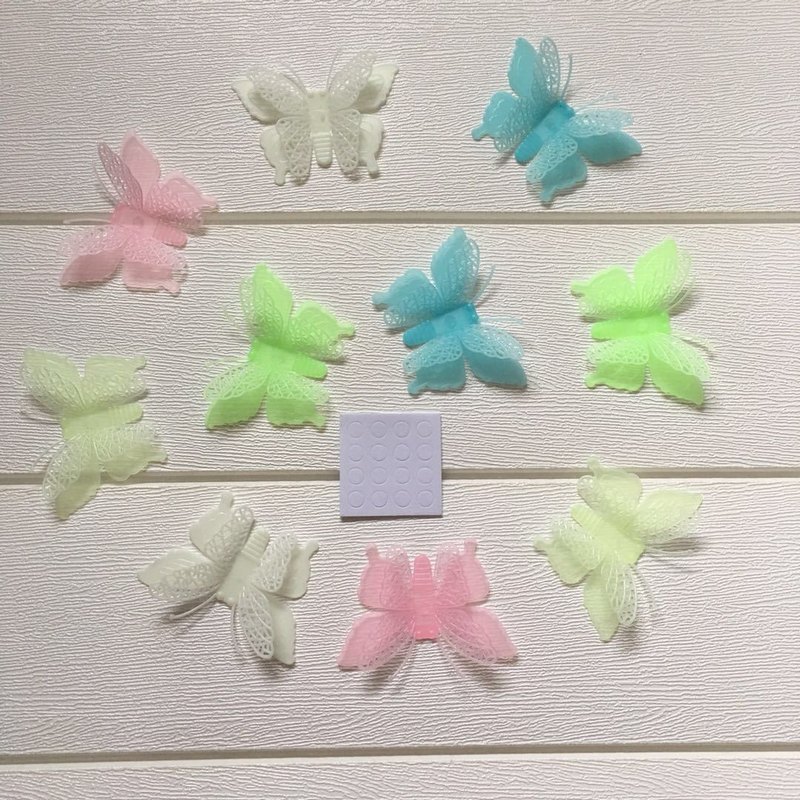 Children Luminous PVC Switch Sticker Cartoon Glowing In The Dark Wall Sticker Home Room Decor 3D Luminous Butterfly Sticker Toys
