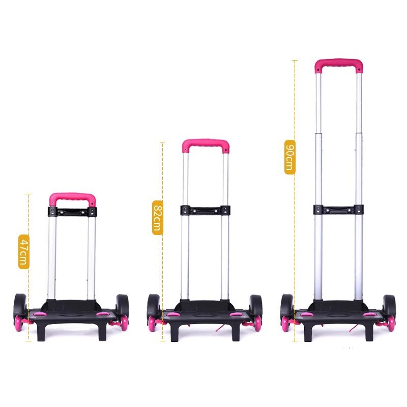 Zon Acht Glimlach Gezicht Kinderen 6 Wielen Uitbreidbaar Trolley Staaf Hoge Functie Trolly Bagage Voor Rugzak Kids