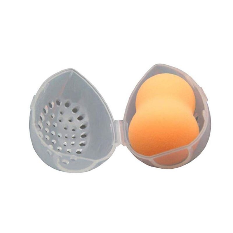 Oddychająca plastikowa gąbka robić makijażu Obudowa podróż mikser uchwyt śliczne kapsułki w kształcie z otworami schowek