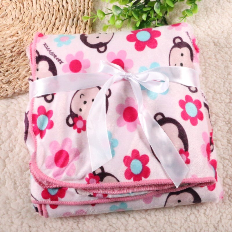 Factory Sales Baby Blanket thicken double layer fleece infant swaddle baby swaddle Microfiber plaid 76*102CM atrq0001