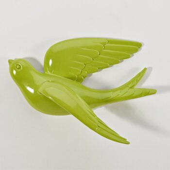 Muurstickers Swallow Home Decor Woonkamer Slaapkamer 3d Muurstickers Decoraties Ornamenten Hars Vogel Beeldje Standbeeld Op Muur: Green Large 1