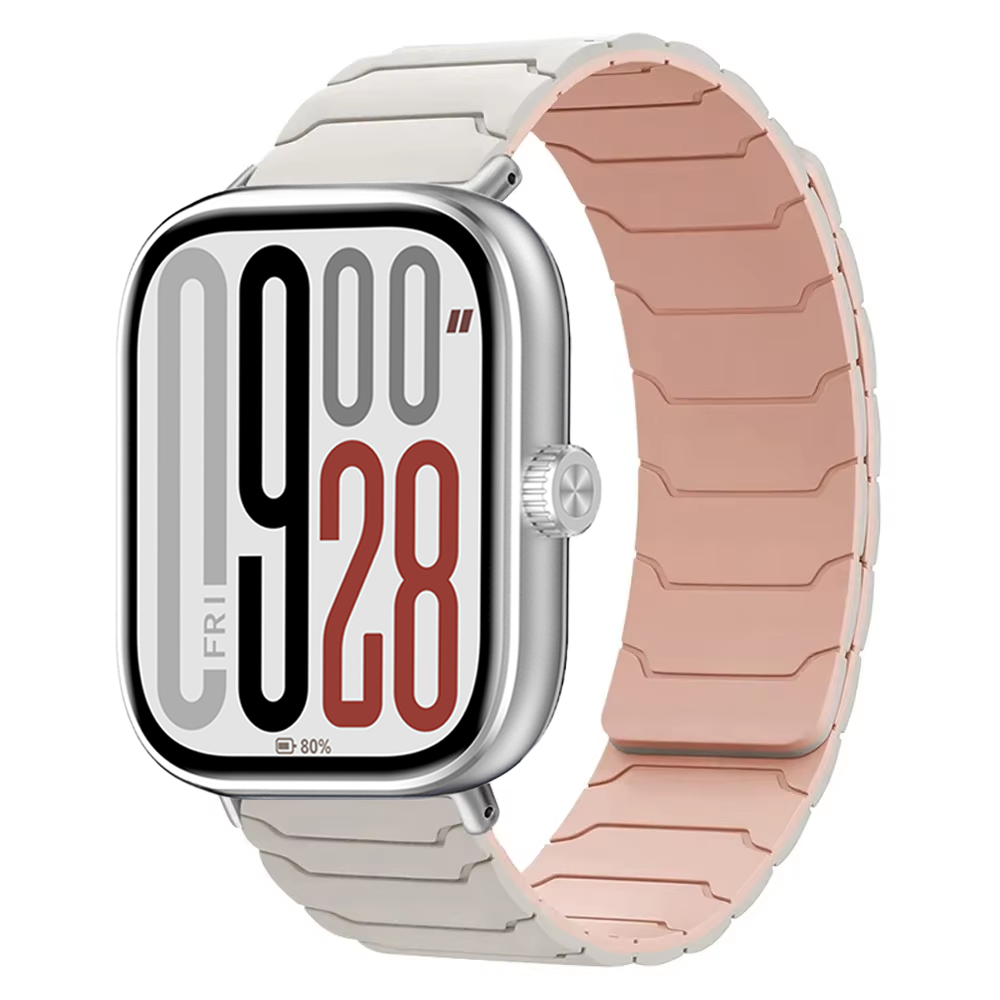 Bracelet en Silicone souple pour montre Redmi 5/4, magnétique, confortable, de remplacement, Xiaomi MiBand 9 Pro/8 Pro: XL / Noir Jaune