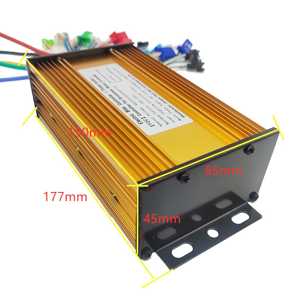 Controlador sin escobillas de onda sinusoidal Universal de 3 modos, 36V, 48V, 60V, 72V, 500W-1000W, 12 tubos aptos para patinete eléctrico, Motor de velocidad para bicicleta eléctrica