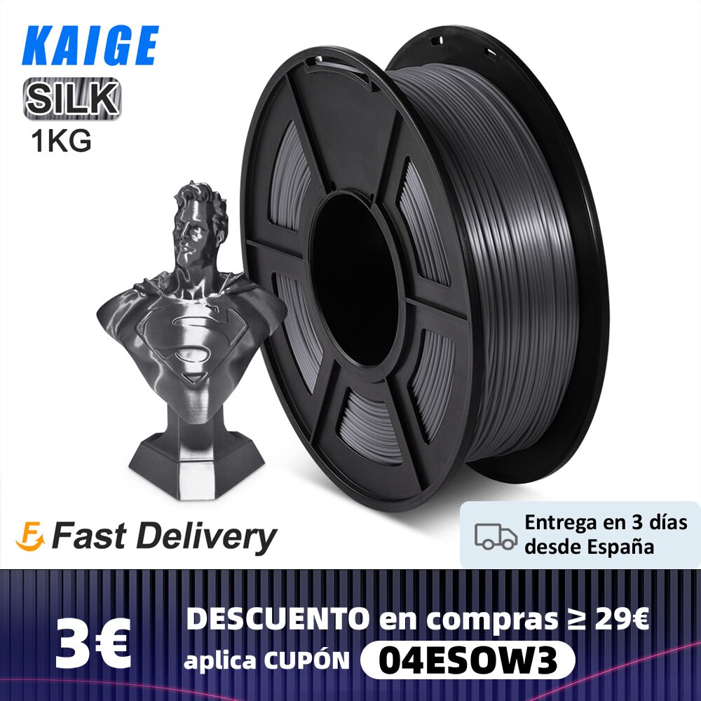 Pla filament pla silk 3d printer filament effect 1kg 1.75mm -/+ 0..02mm 2.2 lbs zijde textuur navullingen biologisch afbreekbaar materiaal zwart