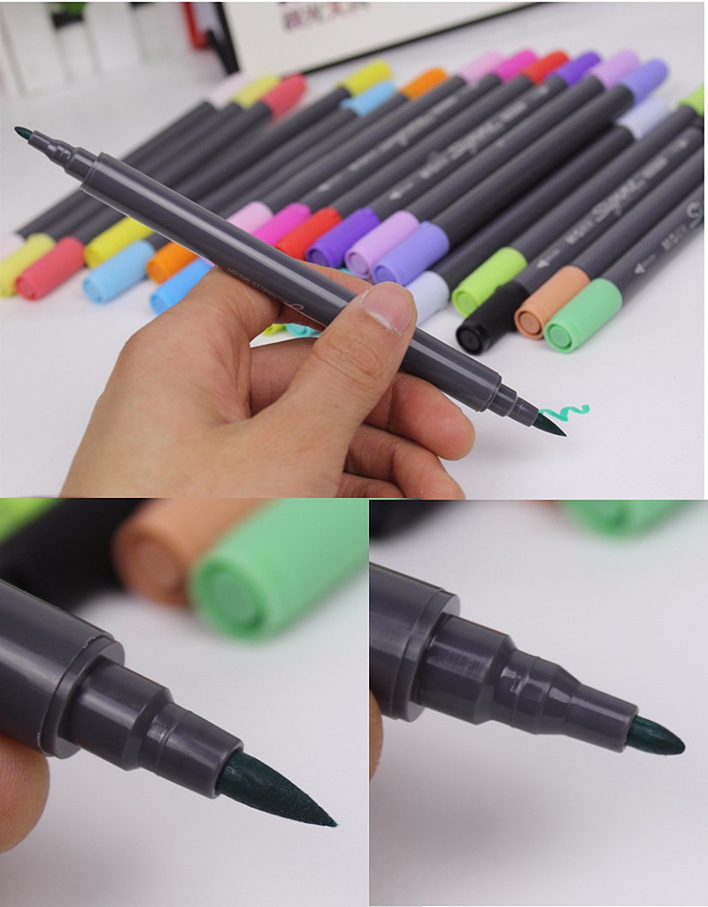 24 Kleuren Oplosbare Pennen Art Supplies Voor Tekening Water Oplosbare Mark Pen 24 Dubbele Slider Multicolour Marker Schilderen Sets