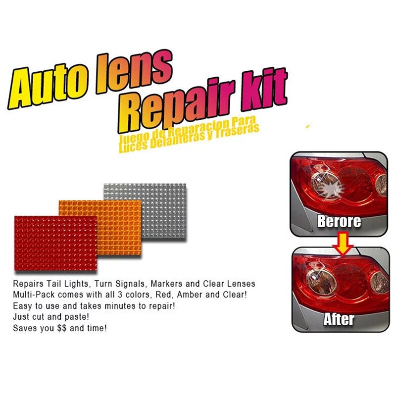 Auto Lens Tail Light Repair Kit Car Lights Crack Auto High Strength Lens Repair Film Multi-Pack Headlight Taillight Repair Tools