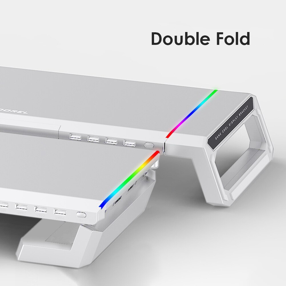 Rgb Desktop Monitor Houder 4 Usb 2.0 Laptop Stand Base Computer Scherm Riser Draagbare Desktop Stand Monitor Supportor