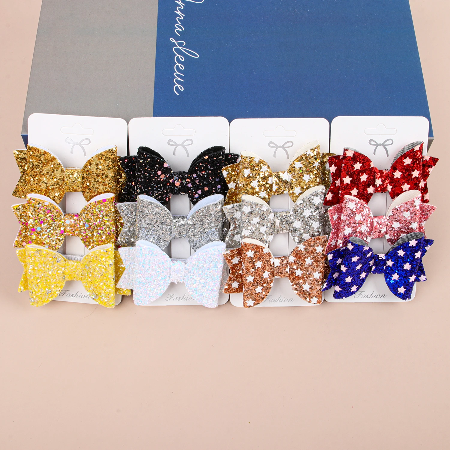 3 uds lazos coloridos para el cabello con Clips lindos 3 ''pelo brillante Bws pasadores de horquilla Clip para el cabello accesorios para el cabello para niños