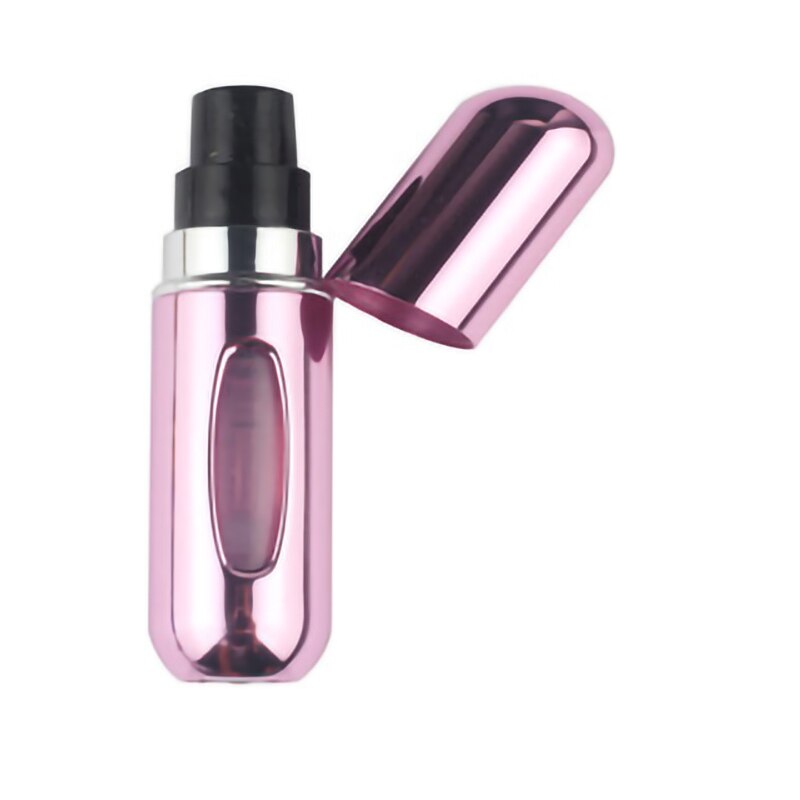 5ml Travel Accessories organizer Mini Refillable Perfume Bottle Canned Air Spray Bottom Pump Perfume Atomization for Travel need: Bright pink