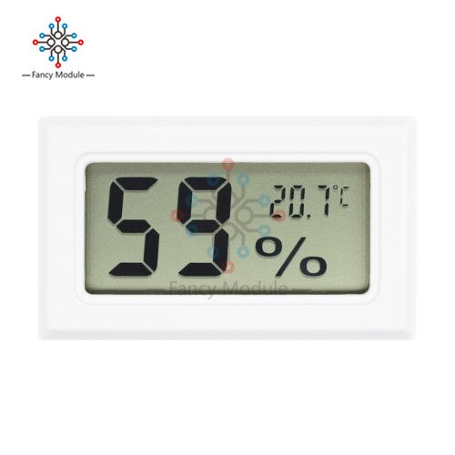 Mini LCD Digital Thermometer Hygrometer Temperature Indoor Convenient Temperature Sensor Humidity Meter Gauge Instruments Cable: White