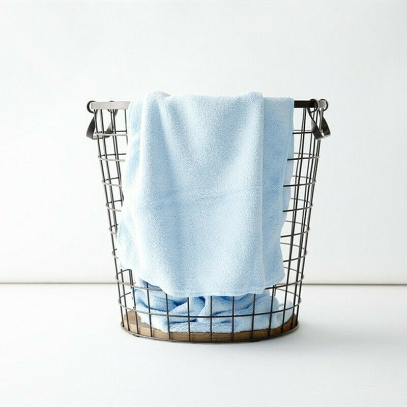 1 stk ensfarget reise bærbart polyester myk korall fløyels håndkle superabsorberende hurtigtørkende håndkle hotellhåndkle tenåringer voksne: Blå