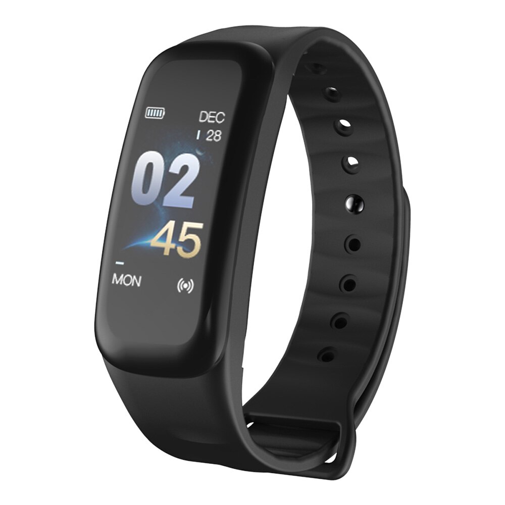 Smart band Blood pressure measure Color OLED Screen C1 plus Fitness tracker Heart rate monitor Waterproof Smartband Watch Sport: Black