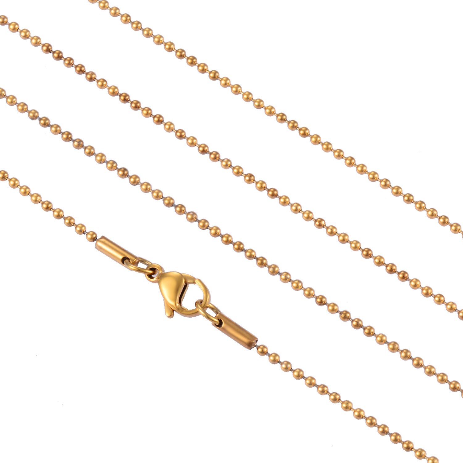 Collar de acero inoxidable para mujer, estilo, cuentas doradas, joyería Popular