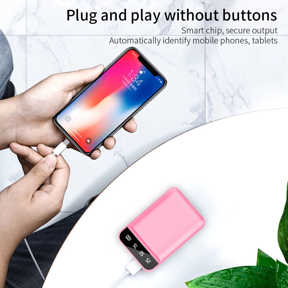 Raxfly Mini Power Bank Dual Draagbare Snel Opladen Batterij Powerbank 10000 Mah Reizen Digitale Display Poverbank Voor Iphone Xiaom