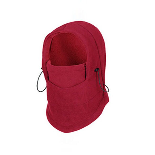 Solid Cycling Scarves Cap Men Women Bicycle Bike Unisex Winter Hat Full Face Mask Summer Outdoor Sports Windproof Hat Mask: A--Burgundy