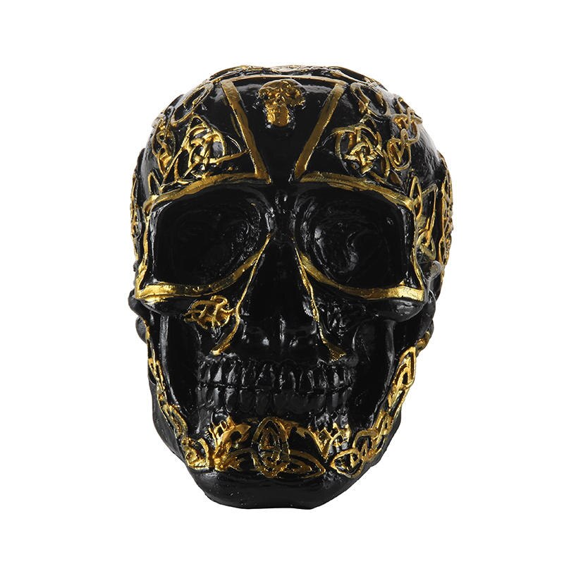 Resin Human Skull Model Party Horror Bar Prop Decor Black