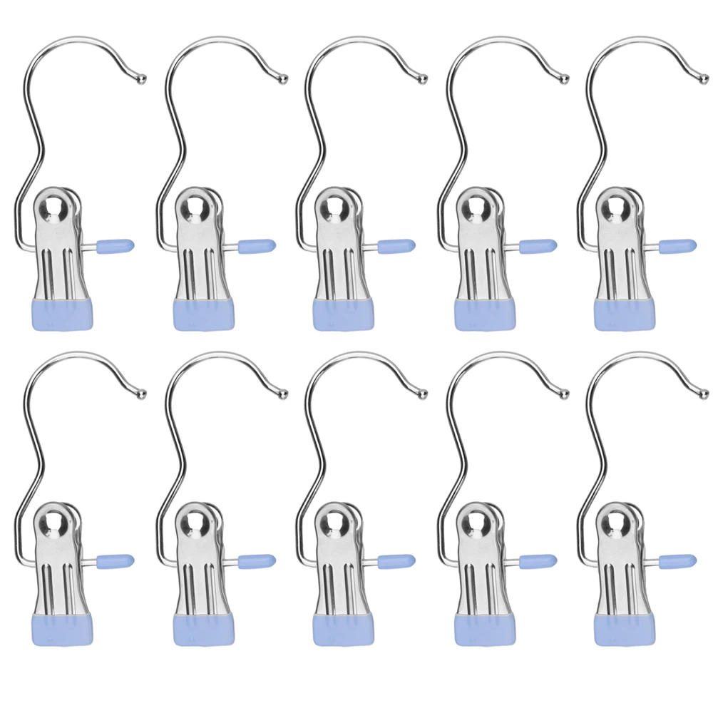 1-10 Stuks Clip Roestvrij Stalen Kleding Clip Multifunctionele Boot Organizer Wasknijpers Washaak Thuis Opslag voor Kleding Handdoek: XL / Ivoor