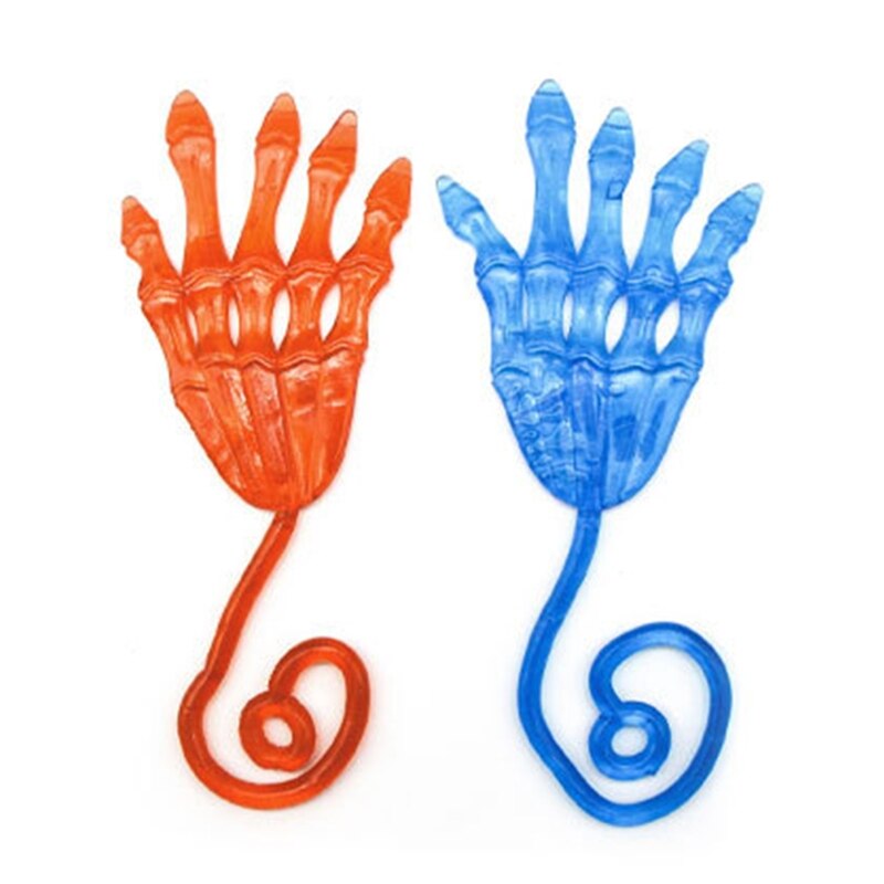10 Stks/pak Stretchy Skeleton Palm Kleverige Handen Zintuiglijke Bendable Halloween Speelgoed