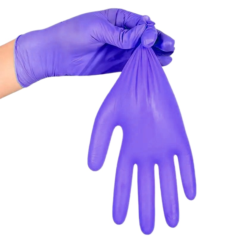 Guantes desechables de nitrilo morados para el hogar, cocina, baño, peluquería, mascotas, impermeables, sin látex, sin polvo, 20/50/100 Uds.: XL / Negro